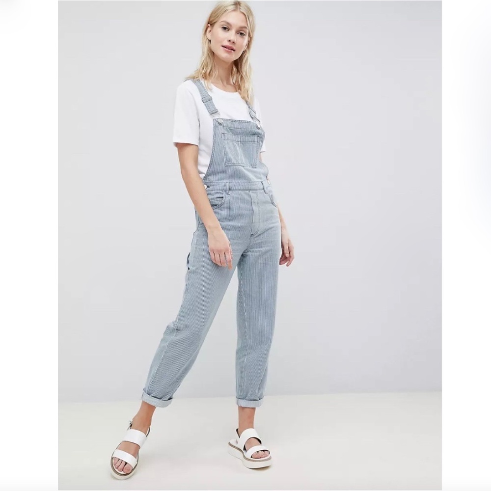 Whistles Relaxed Striped Dungarees Overalls